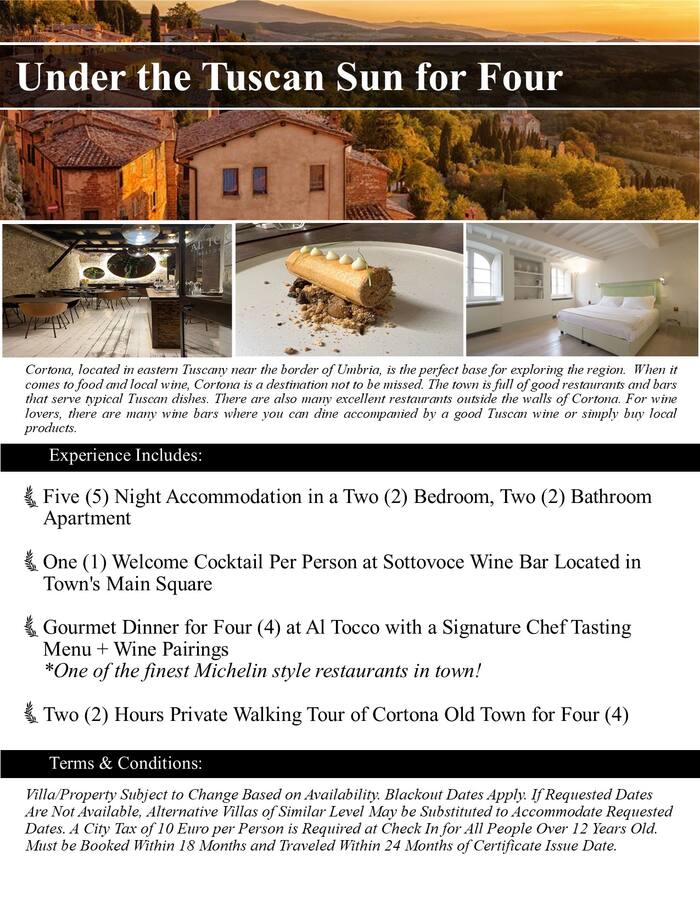 Under the Tuscan Sun — For Four