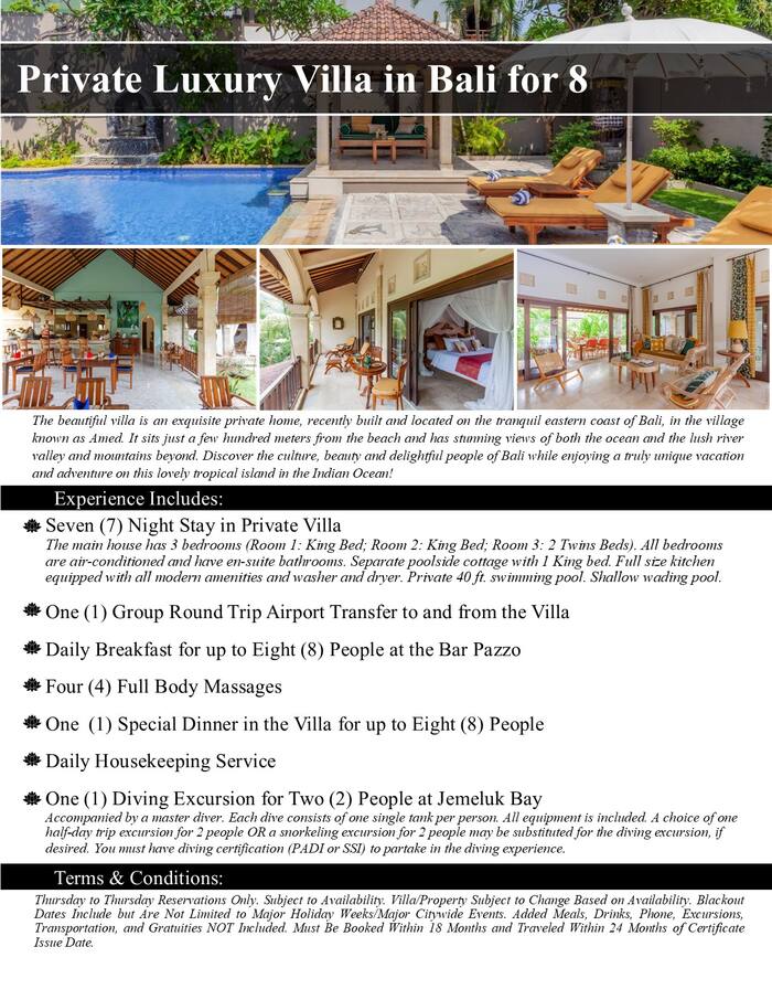 Private Luxury Villa in Bali — For 8